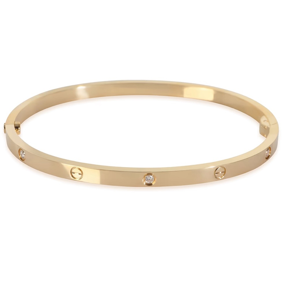 Cartier love Yellow Gold 6 Diamond Bracelet - Picture 3 of 9